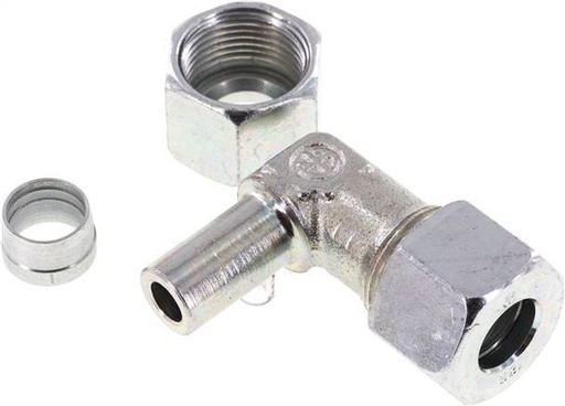 [F2BS9] 12S Zink plated Steel Elbow Cutting Fitting with Swivel 630 bar NBR Adjustable ISO 8434-1