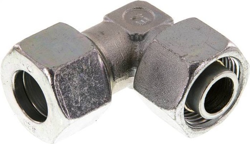 [F2BSC] 20S Accesorio de corte en forma de codo de acero galvanizado con rótula 400 bar NBR ajustable ISO 8434-1