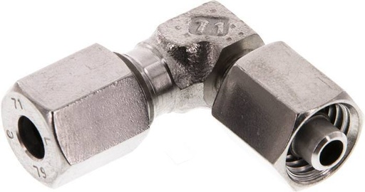 [F2BSG] Accesorio de corte en codo de acero inoxidable 6L con rótula 315 bar FKM ajustable ISO 8434-1