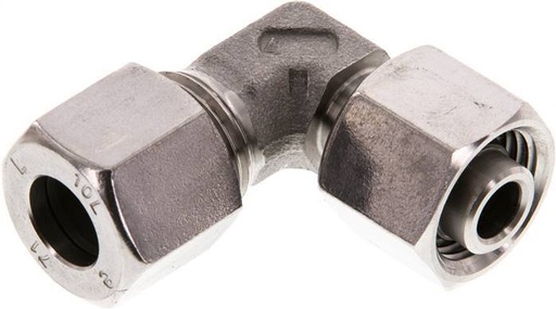 [F2BSJ] Accesorio de corte en codo de acero inoxidable 10L con rótula 315 bar FKM ajustable ISO 8434-1