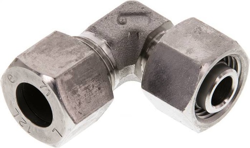 [F2BSK] Accesorio de corte en codo de acero inoxidable 12L con rótula 315 bar FKM ajustable ISO 8434-1
