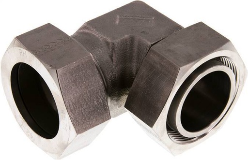 [F2BSS] Accesorio de corte en codo de acero inoxidable 42L con rótula 160 bar FKM ajustable ISO 8434-1