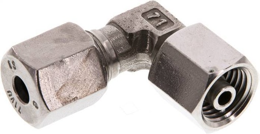 [F2BST] Accesorio de corte en codo de acero inoxidable 6S con rótula 630 bar FKM ajustable ISO 8434-1