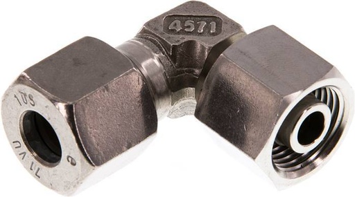 [F2BSV] Accesorio de corte en codo de acero inoxidable 10S con rótula 630 bar FKM ajustable ISO 8434-1
