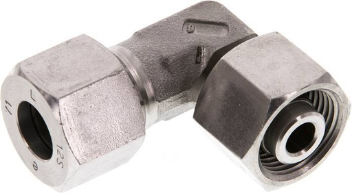 [F2BSW] Accesorio de corte en codo de acero inoxidable 12S con rótula 630 bar FKM ajustable ISO 8434-1