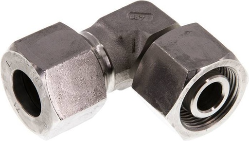 [F2BSY] Accesorio de corte en codo de acero inoxidable 16S con rótula 400 bar FKM ajustable ISO 8434-1