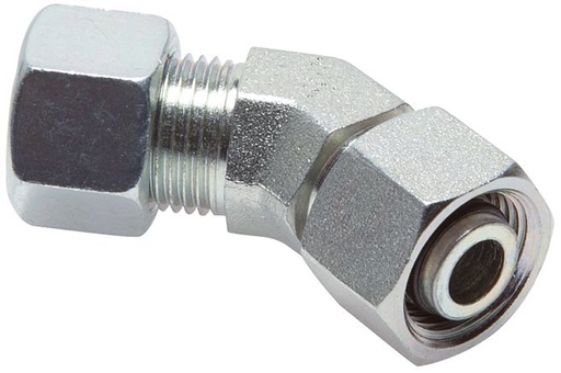 [F2BU4] 8S Codo de acero inoxidable de 45 grados con rótula de 630 bar Cono de sellado con junta tórica de FKM ajustable ISO 8434-1