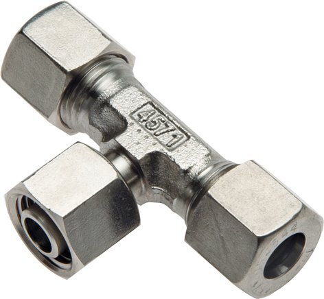 [F2CAU] 28L Edelstahl T-Shape T-Schneidfitting mit Drehgelenk 160 bar einstellbar ISO 8434-1