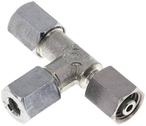 [F2CNG] Racor de corte en T en ángulo recto de acero galvanizado 6L con barra giratoria 315 ajustable ISO 8434-1