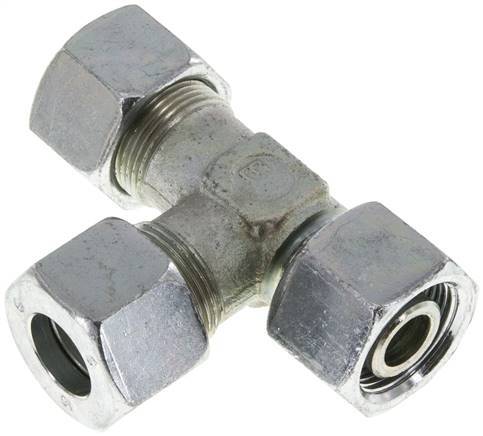 [F2CNY] 16S Acero Galvanizado Zincado Conector En Ángulo Recto T Corte Con Giratorio 400 Bar Ajustable ISO 8434-1