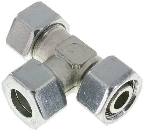 [F2CP2] 25S Acero Galvanizado En Zinc Conector En Ángulo Recto Tipo T De Corte Con Giratorio 400 Bar Ajustable ISO 8434-1