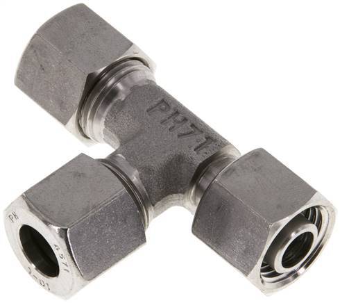 [F2CP7] Accesorio de corte en T en ángulo recto de acero inoxidable 10L con barra giratoria 315 ajustable ISO 8434-1