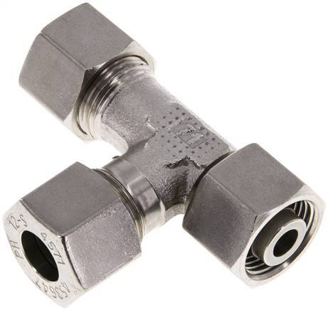 [F2CPJ] Accesorio de corte en T en ángulo recto de acero inoxidable 12S con barra giratoria 630 ajustable ISO 8434-1