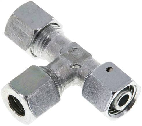 [F2CPU] 10L Acero Galvanizado Ángulo Recto Tee Corte Accesorio Con Giratorio 315 Bar NBR Ajustable ISO 8434-1