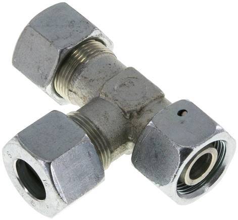 [F2CQ9] 16S Acero Galvanizado En Zinc Conector En Ángulo Recto En T Con Corte Con Giratorio 400 Bar NBR Ajustable ISO 8434-1