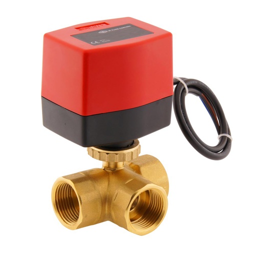 [BW3-100-AW1-120AC] Electrical Ball Valve BW3 1'' 3-way 120V AC 3-point