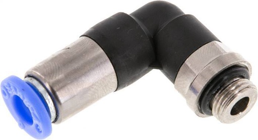 [F2DUB] Racor rápido 6mm y G1/8'' Codo autoblocante macho Latón/PBT 0-10bar (0-145psi)