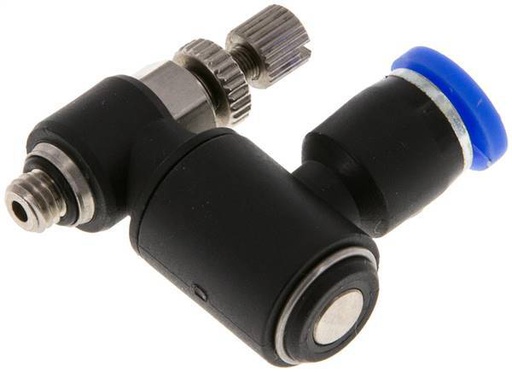 [F2DUX] Silenciador de control de flujo Meter-Out Giratorio 4 mm - M5 Latón/PA 66