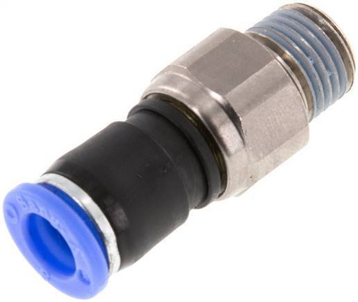 [F2DVB] 8mm & R1/4'' Swivel Joint Push-In-Male Threads Nickel-Plated Brass/PBT NBR Rotatable