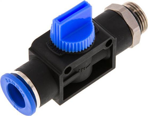 [F2DVE] Vanne manuelle d'arrêt à 3/2 voies 12 mm - G3/8'' plastique/laiton Filetage côté ventilation