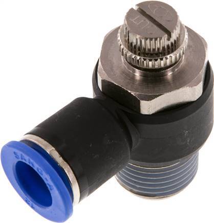 [F2DY4] Coude de sortie du compteur du silencieux Flow Control 12 mm - R1/2'' Brass/PA 66