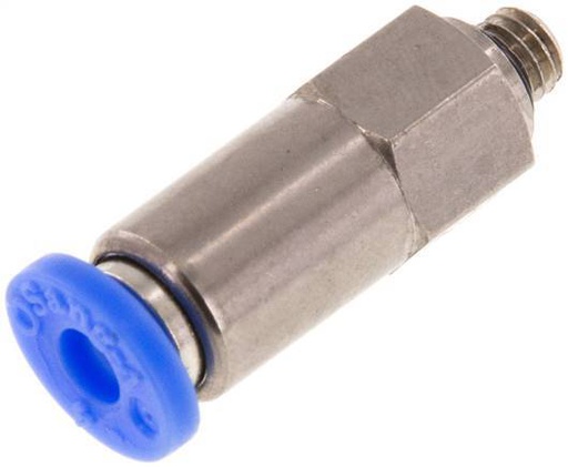 [F2DZC] Clapet anti-retour à poussoir 4mm & M5 mâle laiton/PBT 0.2-10bar (3-145psi) Filetage-Tuyau