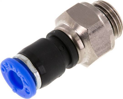 [F2DZR] 6mm & G1/4'' Joint Tournant Filetages mâles Push-In Laiton Nickele/PBT NBR Rotatif