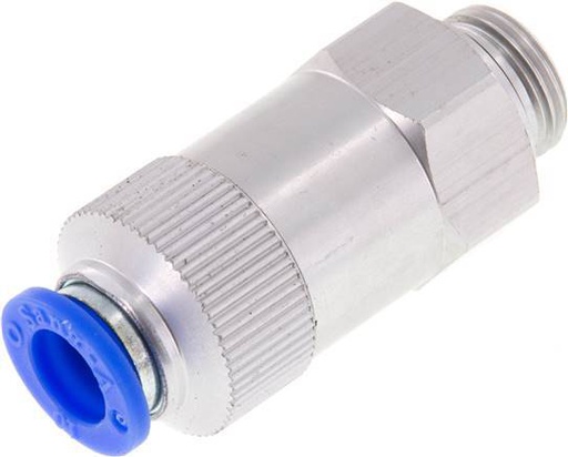 [F2E2Y] Clapet anti-retour à poussoir 10mm & G3/8'' mâle aluminium 0.2-10bar (3-145psi) Filetage-Tuyau