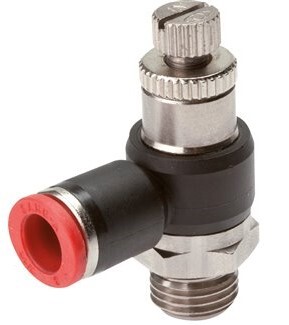 [F2E3E] Silenciador de control de flujo Codo de entrada del medidor 10 mm - G1/2'' Latón/PA 66