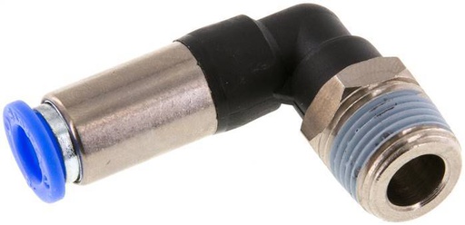 [F2E3Y] Raccord à Enfoncer 8mm & R3/8'' Mâle Coude Autobloquant en Laiton/PBT 0-10bar (0-145psi)