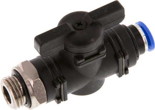 [F2E5N] 2-Way Straight Ball Valve 6 mm - G1/4'' Plastic/Brass