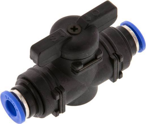 [F2E6A] 2-Way Straight Ball Valve 6 mm Plastic/Brass