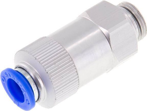 [F2E6C] Push-In Check Valve 10mm & G3/8'' Male Aluminum 0.2-10bar (3-145psi) Hose-Thread