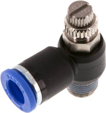 [F2E6Z] Coude de sortie de compteur du silencieux Flow Control 8 mm - R1/8'' laiton/PA 66