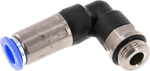 [F2E8Q] Racor rápido 10mm y G3/8'' Codo autoblocante macho Latón/PBT 0-10bar (0-145psi)