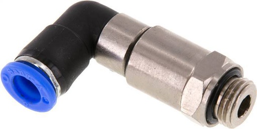 [F2E8U] 8mm & G1/4'' L-stuk Hoge Snelheid Draaidoorvoer Insteek Buitendraad Vernikkeld Messing/PBT NBR