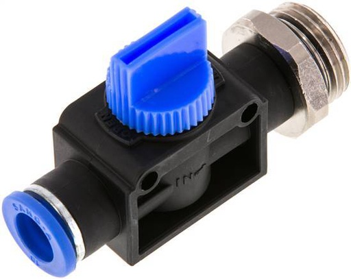 [F2EAA] 3/2-Way Shut-Off Hand Valve 10 mm - R3/8'' Plastic/Brass Thread-side venting