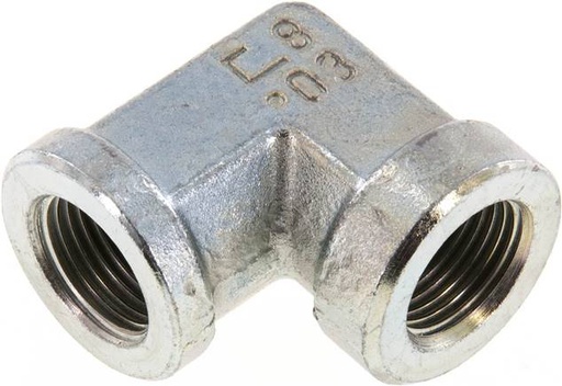 [F2ECA] 90deg Angled Fitting G3/8'' Female High Pressure Steel 250bar (3512.5psi) Hydraulic