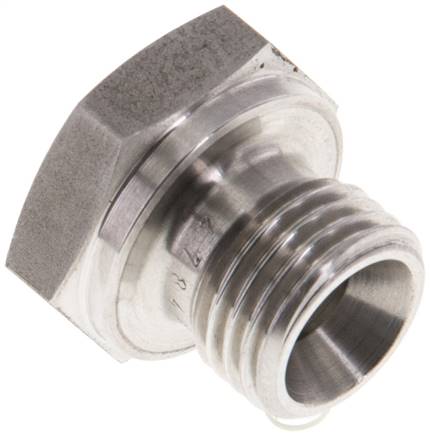 [F2EDH] Plug G1/4'' RVS met Externe Hex 60° conus 575bar (8078.75psi) Hydrauliek