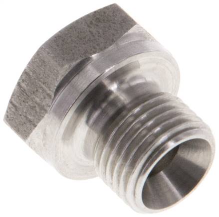 [F2EDP] Plug G1/8'' RVS met buitenzeskant 60° conus 575 bar (8078.75psi) Hydrauliek