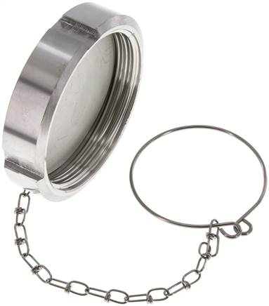 [F2EFZ] Cap Nut Rd78 X 1/6'' DN 50 Stainless Steel 1.4301 NBR DIN 11851 FDA 21 with Chain