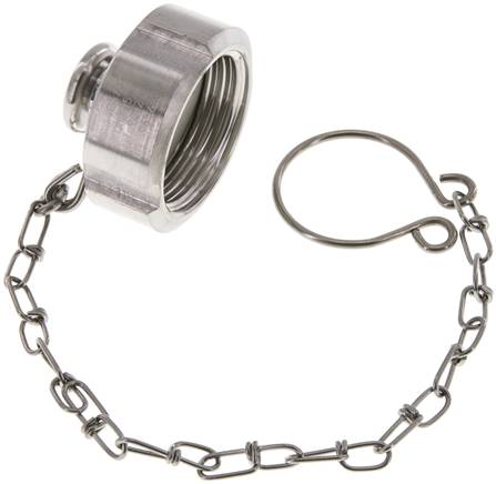 [F2EG6] Cap Nut Rd34 X 1/8'' DN 15 Stainless Steel 1.4404 NBR DIN 11851 FDA 21 with Chain