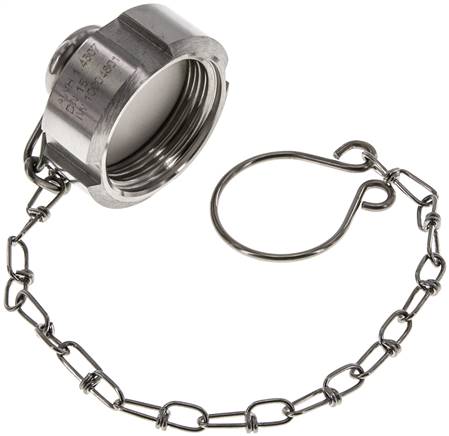 [F2EGE] Cap Nut Rd34 X 1/8'' DN 15 Stainless Steel 1.4301 NBR DIN 11851 FDA 21 with Chain