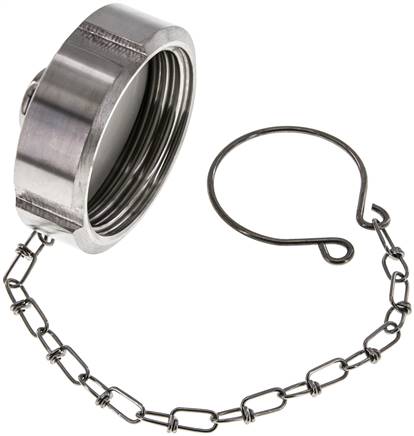 [F2EGH] Cap Nut Rd52 X 1/6'' DN 25 Stainless Steel 1.4404 NBR DIN 11851 FDA 21 with Chain