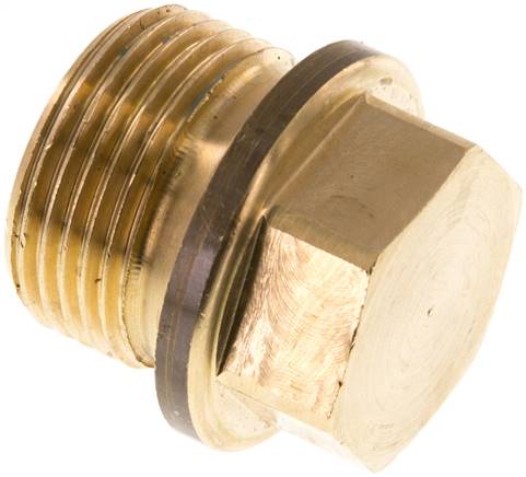 [F2EJ2] Plug G3/4'' Messing met kraag en buitenzeskant 16 bar (224.8psi)