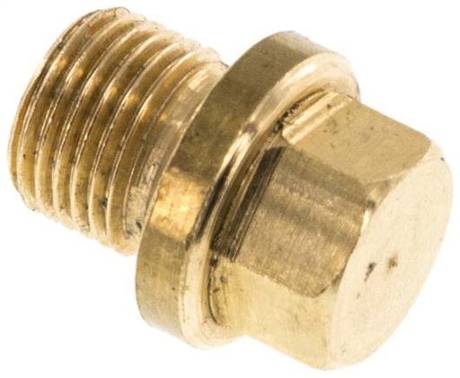 [F2EJ4] Plug G1/8'' Brass with Collar and External Hex 16bar (224.8psi)