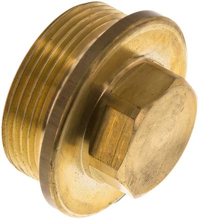 [F2EJC] Plug G1 1/2'' Brass with Collar and External Hex 16bar (224.8psi)
