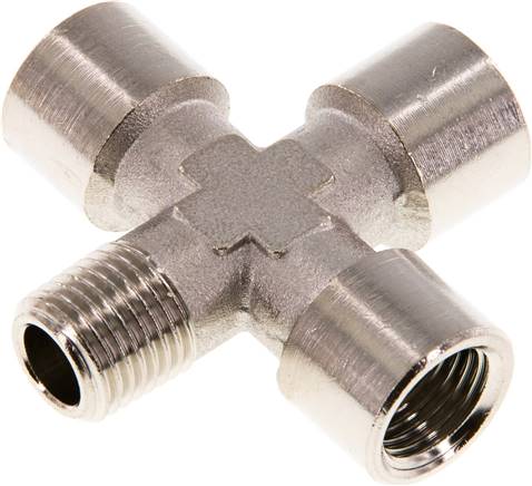 [F2EPQ] Cross Fitting R1/4'' Male - G1/4'' Female Nickel plated Brass 16 bar (224.8 psi)