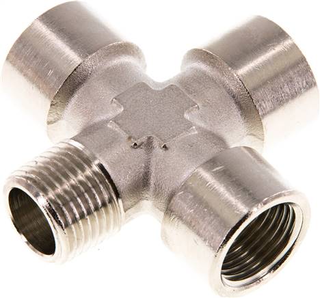 [F2EPS] Cross Fitting R1/2'' Male - G1/2'' Female Nickel plated Brass 16 bar (224.8 psi)