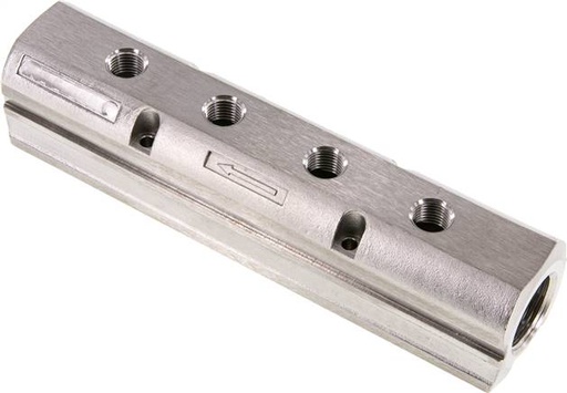 [F2EPY] Distributor Bar 2xG3/4'' - 4xG1/4'' Stainless Steel One-sided PN 15